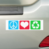 FriedensLiebe recyceln Autoaufkleber (Auf Auto)