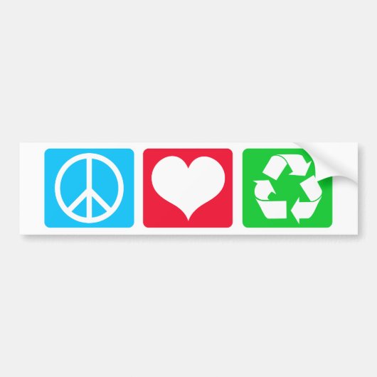 FriedensLiebe recyceln Autoaufkleber (Vorne)