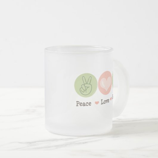 FriedensLiebe recyceln mattierte Tasse (VorderseiteRechts)