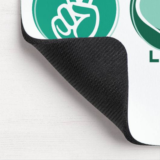 FriedensLiebe recyceln Mousepad (Ecke)