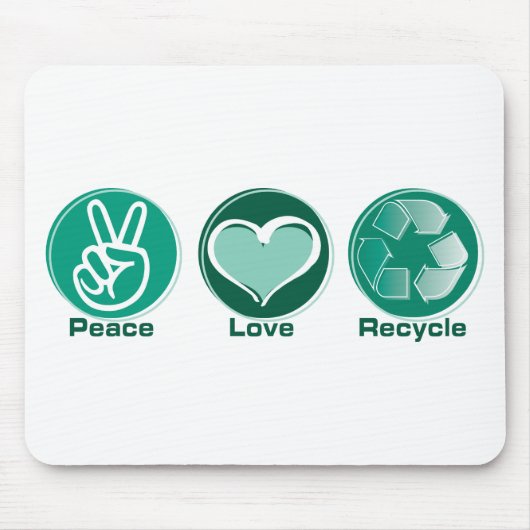 FriedensLiebe recyceln Mousepad (Vorne)