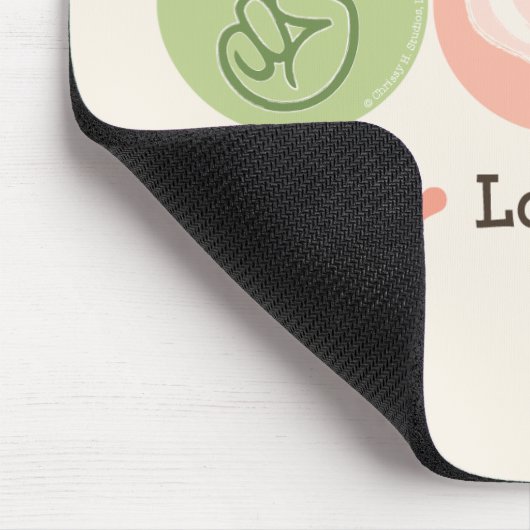 FriedensLiebe recyceln Mousepad (Ecke)