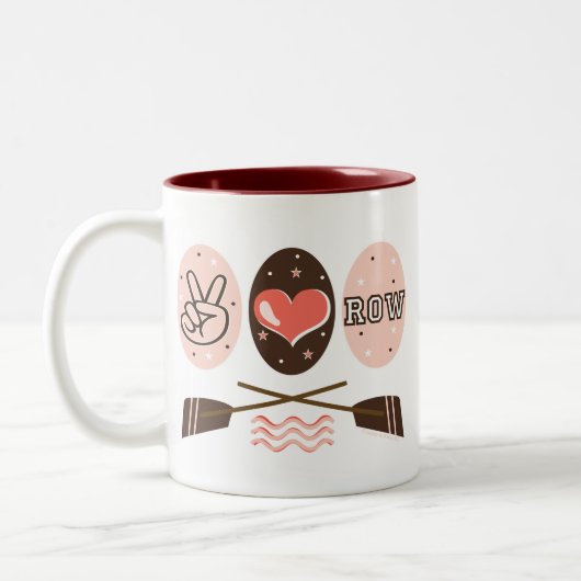 FriedensLiebe-Reihen-Rudersport-Tasse Zweifarbige Tasse (Links)