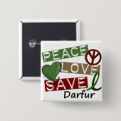 FRIEDENSLiebe RETTEN Darfur Button (Vorne & Hinten)