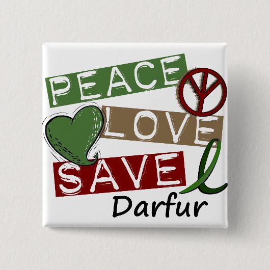 FRIEDENSLiebe RETTEN Darfur Button (Vorderseite)