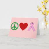 FriedensLiebe-Rosa-Band-T-Shirts, Tassen Karte (Gelbe Blume)