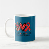 Friedensliebe rotes Band Blut Kunstwerk Kaffeetasse (Links)