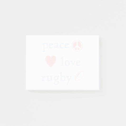 FriedensLiebe-Rugby Post-it Klebezettel (Vorderseite)