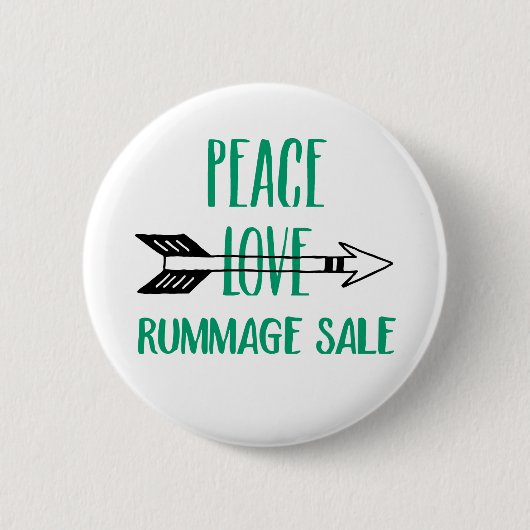 FriedensLiebe Rummage Verkaufs-Knopf Button (Vorderseite)