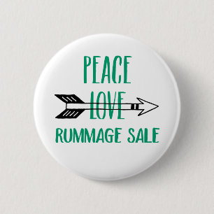 FriedensLiebe Rummage Verkaufs-Knopf Button