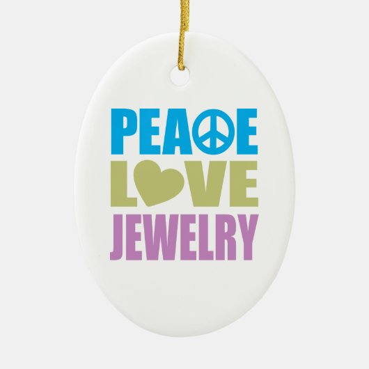 FriedensLiebe-Schmuck Keramik Ornament (Vorne)