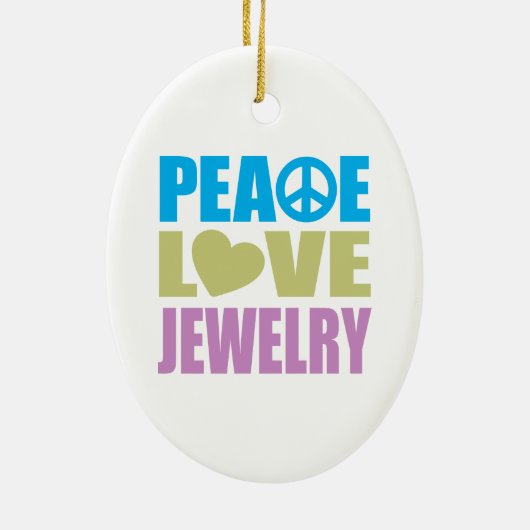 FriedensLiebe-Schmuck Keramik Ornament (Hinten)