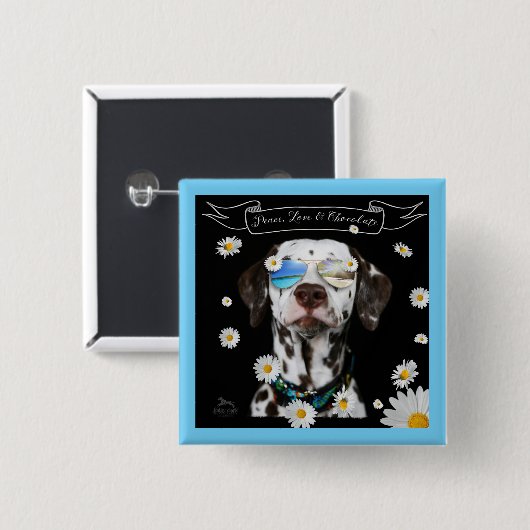 FriedensLiebe-Schokoladen-Dalmatiner Button (Vorne & Hinten)