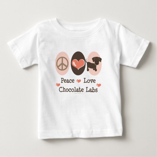 FriedensLiebe-Schokoladen-Labrador-Baby-T - Shirt (Vorderseite)