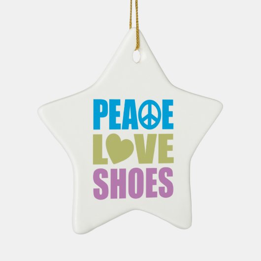 FriedensLiebe-Schuhe Keramik Ornament (Rechts)