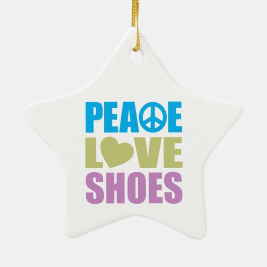 FriedensLiebe-Schuhe Keramik Ornament (Hinten)