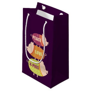 FriedensLiebe-Schwein-Geschenk-Tasche Kleine Geschenktüte