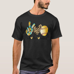 Friedensliebe Softball Werfer Fänger Geschenk Kind T-Shirt