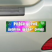 FriedensLiebe-spanischer Wasser-HundeAutoaufkleber Autoaufkleber (Auf Auto)