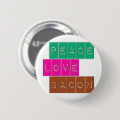 FriedensLiebe-Speck-heller Farbentwurf Button (Vorne & Hinten)