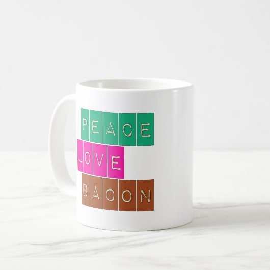 FriedensLiebe-Speck-heller Farbentwurf Kaffeetasse (Vorderseite Links)