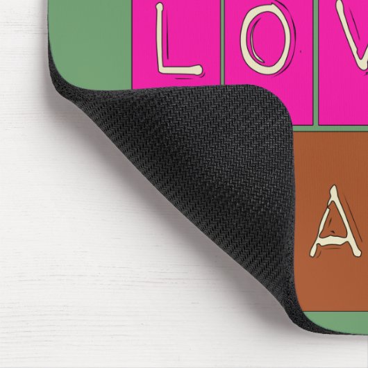 FriedensLiebe-Speck-heller Farbentwurf Mousepad (Ecke)