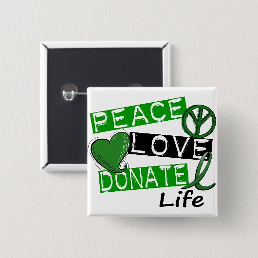 FRIEDENSLiebe SPENDEN DAS LEBEN Button (Vorne & Hinten)