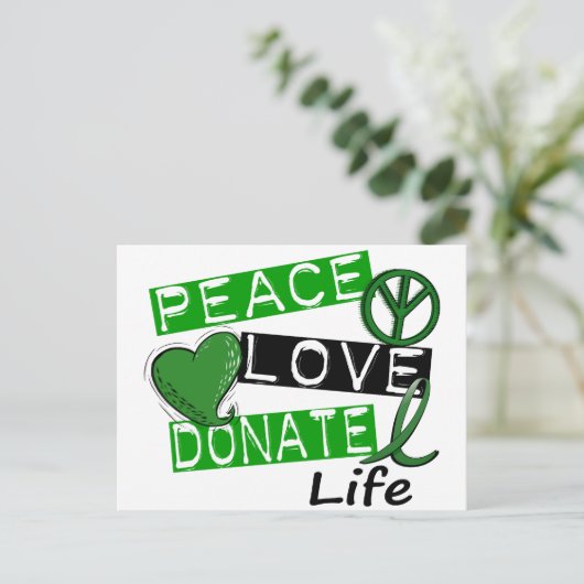 FRIEDENSLIEBE SPENDEN LEBEN POSTKARTE (Stehend Vorderseite)