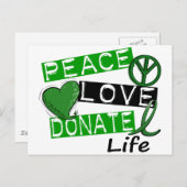 FRIEDENSLIEBE SPENDEN LEBEN POSTKARTE (Vorne/Hinten)