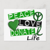 FRIEDENSLIEBE SPENDEN LEBEN POSTKARTE (Vorderseite)