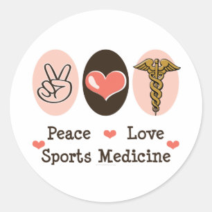 FriedensLiebe-Sport-Medizin-Aufkleber Runder Aufkleber