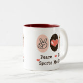 FriedensLiebe-Sport-Medizin-Tasse Zweifarbige Tasse (VorderseiteRechts)