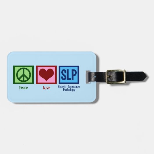 FriedensLiebe-Sprache-Sprachpathologie Gepäckanhänger (Vorderseite horizontal)