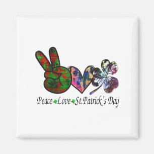 Friedensliebe St Patricks Day Hand Herzen Shamrock Magnet
