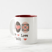 FriedensLiebe-Steppdecken-Tasse Zweifarbige Tasse (Vorderseite Links)