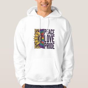 Friedensliebe Stolz Vintage-Blumen-Vektor-Shirt_1 Hoodie