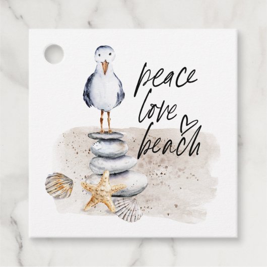 Friedensliebe Strand Möwe Küste Geschenkanhänger (Vorderseite)