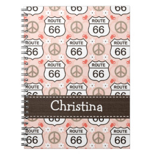 FriedensLiebe-Straßen-Reise-gewundenes Notizblock