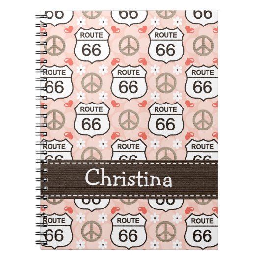 FriedensLiebe-Straßen-Reise-gewundenes Notizblock (Vorderseite)