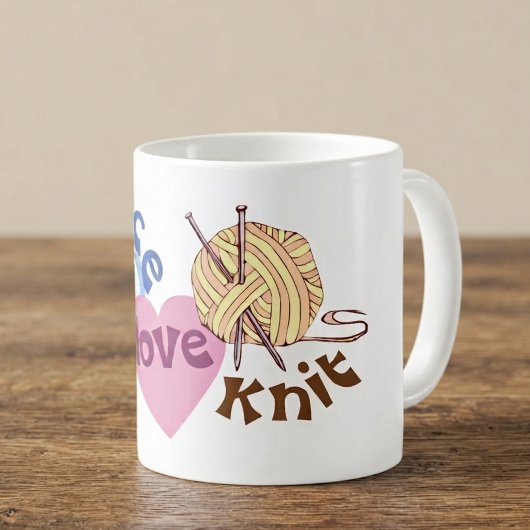 Friedensliebe Strick Kaffeetasse