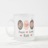 FriedensLiebe-Strick-mattierte Tasse (Links)