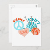 FRIEDENSLIEBE STRICK POSTKARTE (Vorne/Hinten)