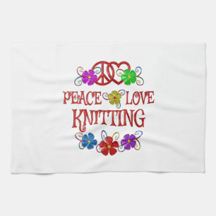 FriedensLiebe-Stricken Geschirrtuch