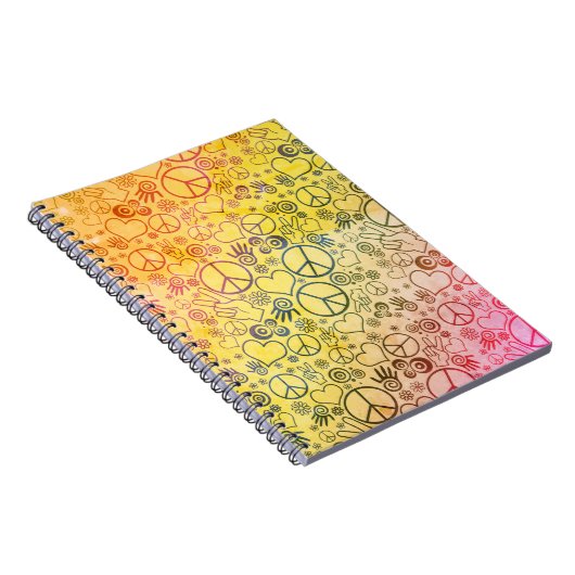 FriedensLiebe-Symbol-Entwurf Notizblock (Rechte Seite)