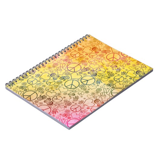 FriedensLiebe-Symbol-Entwurf Notizblock (Linke Seite)