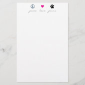 FriedensLiebe-Tatzen Briefpapier (Vorderseite)