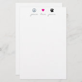FriedensLiebe-Tatzen Briefpapier (Vorne/Hinten)