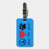 FriedensLiebe-Tatzen Gepäckanhänger (Vorderseite vertikal)