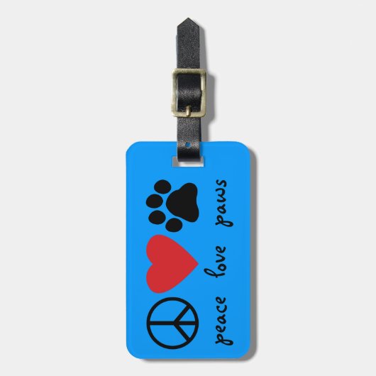 FriedensLiebe-Tatzen Gepäckanhänger (Vorderseite vertikal)