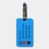 FriedensLiebe-Tatzen Gepäckanhänger (Rückseite vertikal)